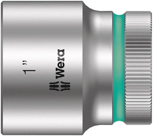 Image of Wera 05003631001 1-Inch 8790 HMC Zyklop Socket with Hexagon Drive - Silver