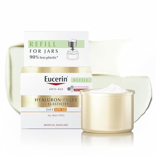 Image of Eucerin Hyaluron-Filler + Elasticity Day Cream Refill SPF 30 50ml, Anti-Wrinkle Day Cream for Mature Skin, Improves Elasticity, Nourishing Moisturiser with Hyaluronic Acid, Collagen and Thiamidol