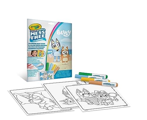 Image of CRAYOLA - Color Wonder Coloring Set with 18 Coloring Pages and 4 Blue Markers, Creative Activity for Kids Ages 3, 4 and 5 Years