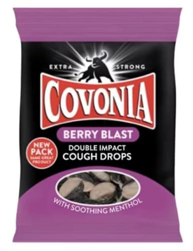 Image of Covonia Double Impact Cough Drops Berry Flavour 51g | Cooling & Warming Sensation | Soothing Cough & Throat Sweets
