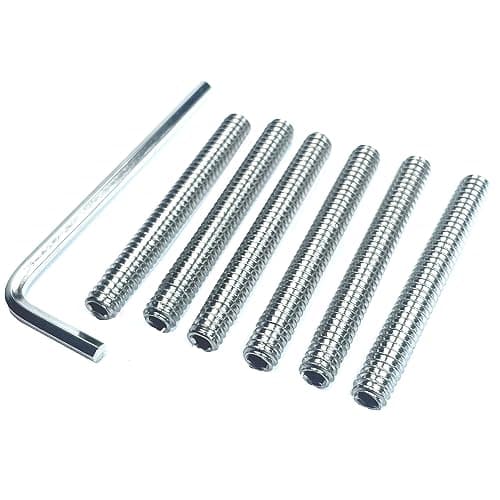 Image of ZDingTech 6pcs Set Screws 1/4-20 x 2" inch 304 Stainless Steel Allen Head Hex Hexagon Socket Set Screws with 1/8" Allen Wrench,Set Grub Screws Hex Allen Head Socket Set Screws.(2" Length)