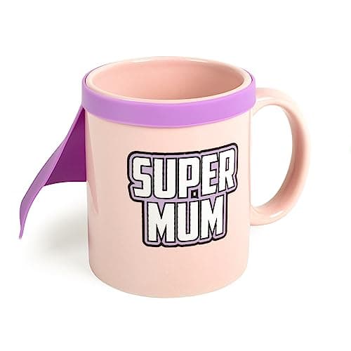 Image of Thumbs Up Super Mum Mug with Cape, Coffee Mummy Mug for Breakfast, Mum Presents, Mum Birthday Presents, Mum Cup, Mum Gifts, Mum Birthday Gifts, Gifts for Women/Mum Pink