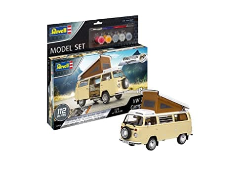 Image of Revell 67676 Model Set VW T2 Camper (Click System) 1:24 Scale Unbuilt/Pre-coloured/Click-Together (Non-Glue) Plastic Model Kit