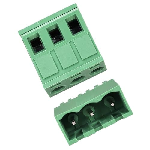 Image of TA-VIGOR 3 Pin 5.08mm Pitch PCB Screw Terminal Block Set, Male and Female Connector Blocks Electrical, 300V 15A, Green, 20 Sets