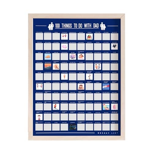 Image of 100 Things To Do With Dad Bucket List Scratch Poster - Gifts for Dad from Daughter, Son, Kids - Christmas, Birthday