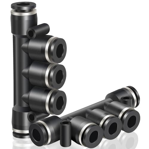 Image of TAILONZ PNEUMATIC 10MM OD 5 Pcs Straight Push Connectors Plastic Quick Release Connectors Air Line Fittings PK-10 (5 Way)