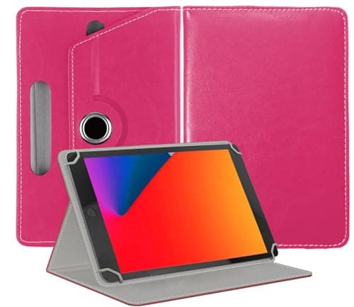 Image of EKAM Universal Stand Folio Case Cover for All 7" Tablets, (Fire 7 tablet, Lenovo Tab M7 7 inch) Galaxy Tab E 7.0/ Tab A 7.0/ Oasis/Lenovo/RCA Voyager and More 6.5-7.5 inch Tablet (Pink)