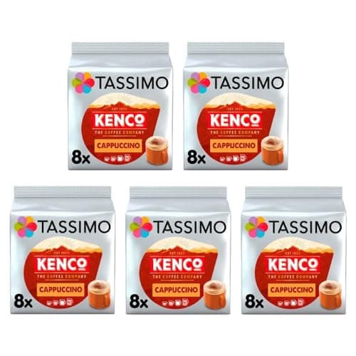 Image of Tassimo Kenco Cappuccino Coffee Pods x8 (Pack of 5, Total 40 Drinks)