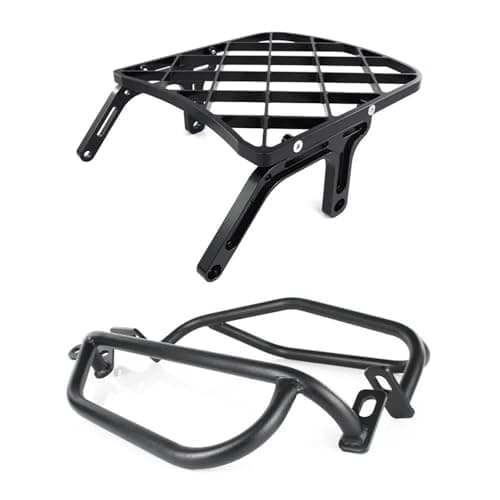 Image of Motorcycle Side Cover Saddle Bag Guards Rear Luggage Rack Top Case Carrier Support For Suzuki DR650 1996-2025(Black)