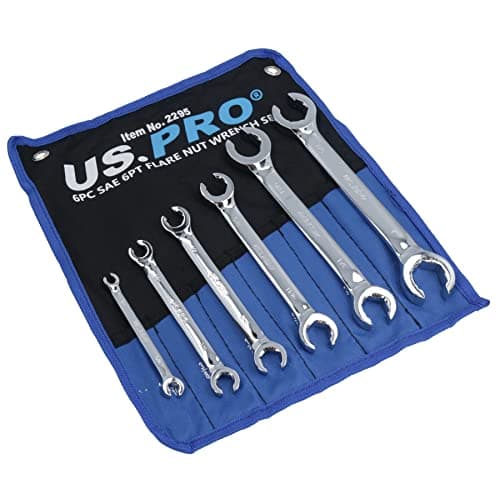Image of US PRO Tools 6pc SAE Imperial 6pt Flare Nut Spanners Wrench Set Brake Pipe 2295