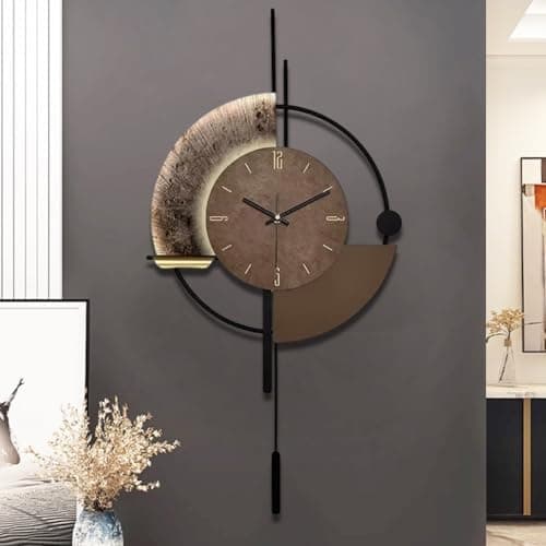 Image of SIN&MI Wall Clock,Decorative Wall Clocks with Pendulum,Silent Quality Quartz Clock Battery Operated,Large Clock for Living Room,Kitchen,Home,Bathroom,Bedroom Wall Decor,16.5 * 31.5inch