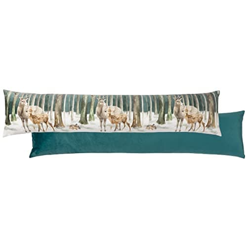 Image of Evans Lichfield Stag Scene Draught Excluder Cover, Teal