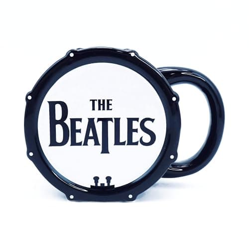 Image of Half Moon Bay | The Beatles | Classic Band Logo | Drum Shaped Ceramic Mug | Official Merchandise | Workshop, Garage & Record Collecting Cup | Father’s Day 2026 Gift for Dad