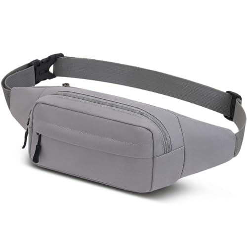 Image of Bumbags Waist Fanny Packs for Men Women Fashion Bum Bag with Adjustable Belt for Sport Running Hiking Travel Cycling Walking Dog Boys Ladies (Grey)