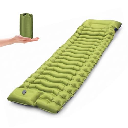 Image of Rgaden Camping Mattress Single,Self Inflating Camping Mat with Integrated Pillow & Foot Pump,Portable Sleeping Mat for Backpacking, Hiking, Outdoor Tents,190 × 70 × 15 cm