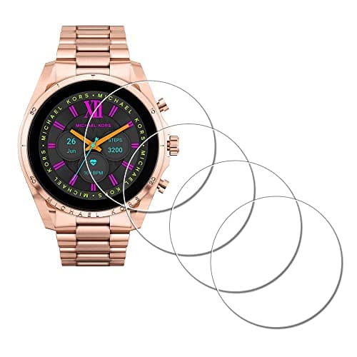 Image of iDaPro Screen Protector for Michael Kors Gen 6 Bradshaw Smartwatch [4 Pack] Tempered Glass Anti-Scratch Bubble-Free Easy Installation