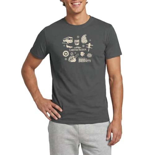 Image of Spreadshirt National Lampoon's Christmas Vacation Symbols Men's T-Shirt, XXL, Charcoal Grey