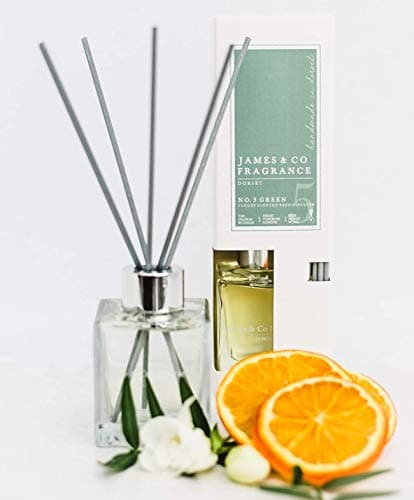 Image of James & Co No.5 Green (Cotton Flower, Orange Blossom & Thistle) 100ml Home Fragrance Reed Diffuser Set