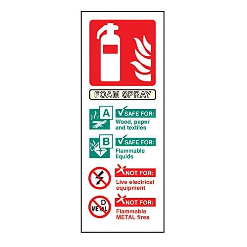 Image of AFFF Foam Fire Extinguisher ID Sign - Self Adhesive Vinyl - 200mm x 75mm - FireShield