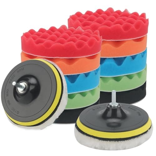 Image of ZEONHAK 16 PCS 6 Inch Car Polishing Pads, 150mm Compound Buffing Sponge Pads for Drill, Car Polisher