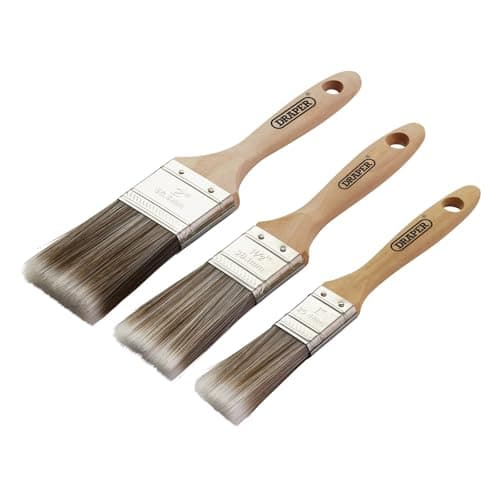Image of Draper 20439 Wood Handle Paint Brush Set, 3pcs