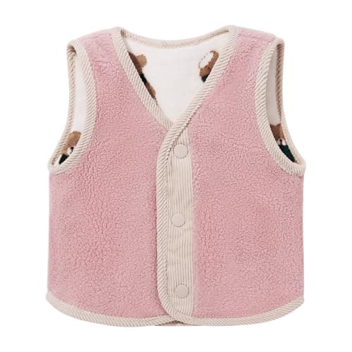 Image of ESHOO Toddler Baby Girl Boy Fall Winter Vest Double-Sided Fleece Thick Waistcoat Sleeveless Outerwear Kids Jacket