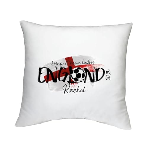 Image of Shopagift Personalised Bring it Home England Football 2025 Cushion Cover Bedroom Lounge Accessory - 40cm x 40cm