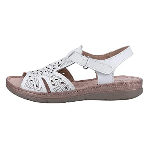 Image of Fleet & Foster Ruth Womens Wedge Sandals White 6 UK