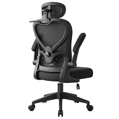 Image of USOR Ergonomic Office Chair with Adjustable Lumbar Support & Headrest Mesh Computer Desk Chair for Adults Children High Back Swivel Task Chair with 2D Armrests, Tilt Function and Hanger, Black