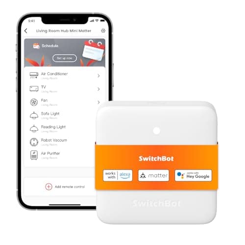 Image of SwitchBot Hub Mini Matter Enabled, Smart IR Blaster Hub & Home Smart Devices, Works with Alexa/Google Home/Apple Home, Control IR Appliances via App, Link SwitchBot Devices, 2.4GHz Wi-Fi Only