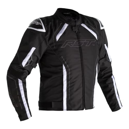 Image of JACKETS RST S1 CE Mens Textile Motorcycle Motorbike Scooter Biker Rider Sports Racing CE Approved (Black/Black/White,48)