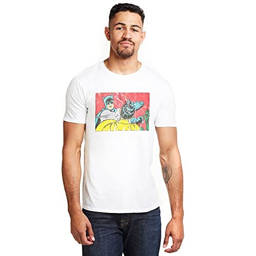 Image of DC Comics Men's Batman Bat Slap T-Shirt, White, Small