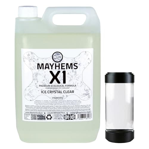 Image of Mayhems - X1 Premixed PC Coolant - Computer Water Cooling Fluid - Liquid Cooling, Eco Friendly Series, 5 Litre, Ice Crystal Clear