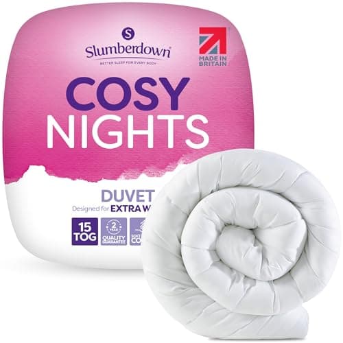 Image of Slumberdown Cosy Nights 15 Tog King Size Duvet - Thick, Extra Warm & Snuggly King Quilt for Cold Winter Nights | UK-Made, Soft-Touch, Non-Allergenic & Washable (225 x 220cm)
