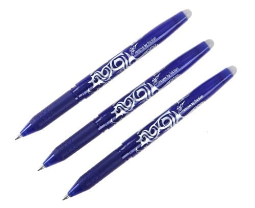 Image of Pilot Frixion Erasable Rollerball 0.7 mm Tip, Blue, Pack of 3