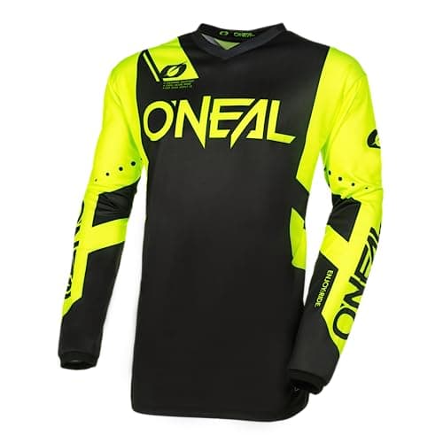 Image of O'NEAL | Motocross Jersey Long Sleeve | MX Enduro | Padded Elbow Protection, V-Neck, Breathable | Element Jersey Racewear V.24 | Adult | Black Neon Yellow | Size M