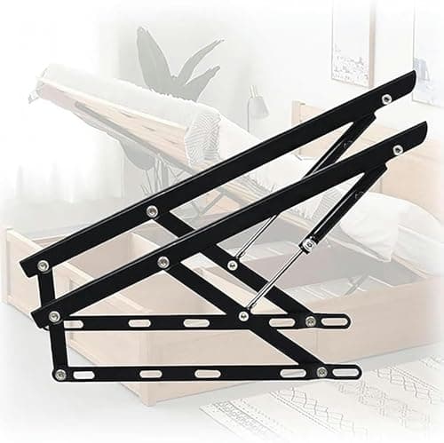 Image of Set of 2 Gas Spring Bed Storage Lift Kit, Folding Bed Lifting Mechanism, Lift Up Storage Bed Frame Hinge Set, Pneumatic Heavy Duty Gas Spring Strut Hydraulic Bed Mechanism, 6 Sizes(110cm/3.6FT)