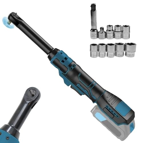 Image of Agrdeed 3/8" Cordless Ratchet Wrench Compatible with Makita 18V 20V, Electric Ratchet Wrench Kit with 8 Metric Sleeves, 16cm Extended Head, 80N.m, 320RPM Hand Ratchet Wrench (No Battery)