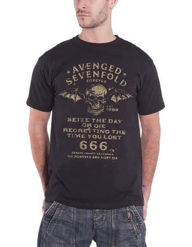 Image of Avenged Sevenfold Men's Seize the Day T Shirt, Black, XL UK