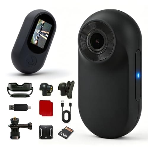 Image of Frelisty Mini Body Camera with 32GB, Thumb Size Mini Body Cam, Wearable Body Cameras with Audio and Video Recording, Hands-Free POV Portable Action Camera for Walking, Fishing, Travel(Black)