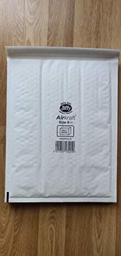 Image of Jiffy JL-4 240 x 320 mm Airkraft Lightweight A4 Postal Bag (Size 4), White, Box of 50