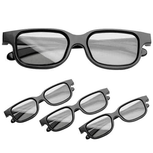 Image of 4Pcs 3D Glasses for Cinema, Black Universal 3D Glasses Passive 3D Glasses 3D TV Glasses 3D Sunglasses for Childrens Adults Home Cinema Theater TV Game 3d Print Magazines Comic Books (SetA)