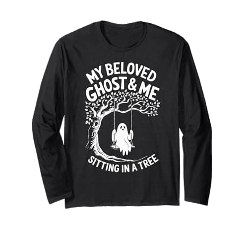 Image of My Beloved Ghost and Me Sitting In A Tree Halloween Ghost Long Sleeve T-Shirt