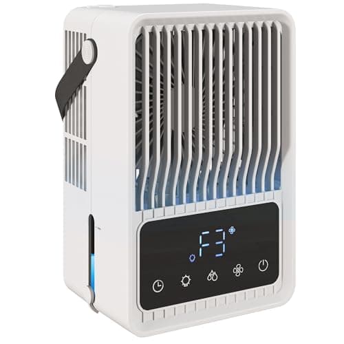 Image of HOMCOM Portable Air Conditioner, 4-in-1 Mini Air Cooler with 3 Wind Speed, 2 Mist Mode, 7 Colour RGB Light, 550ml Water Tank, DC Motor, 8H Timer, Cooling Fan for Home, Office, Bedroom, Black/White