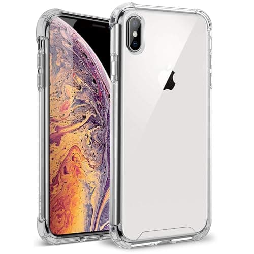 Image of DEREAFF Clear Case for iPhone X, iPhone XS Case (5.8 inch), Shockproof Anti-Scratch TPU Bumper Hard Back Slim Lightweight Transparent Protective Cover for iPhone XS/X/10