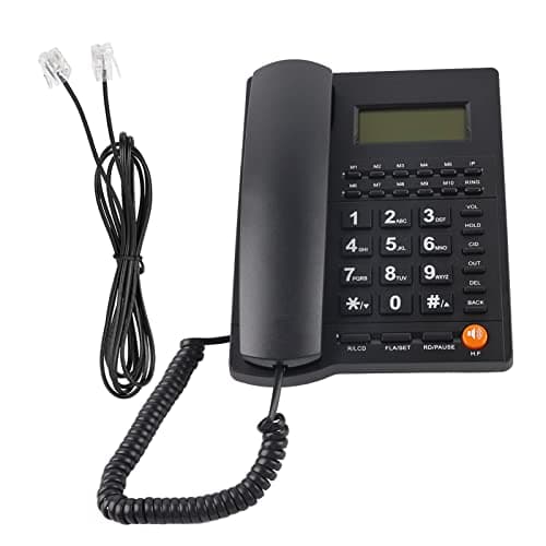 Image of Caller ID Telephone with Dial Keys and Volume Control, Easy to Install for Office, Home, Hotel, Restaurant