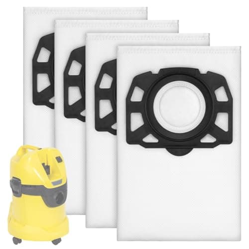 Image of Vacuum Bags Compatible with Karcher WD3 4 Pack, Mellbree Vacuum Cleaner Bags Compatible with Karcher WD 2 Plus, WD 3, WD 3 Battery, KWD 1, KWD 2, KWD 3, MV 3, WD 3.200 to WD 3.800 M, SE 4001, SE 4002