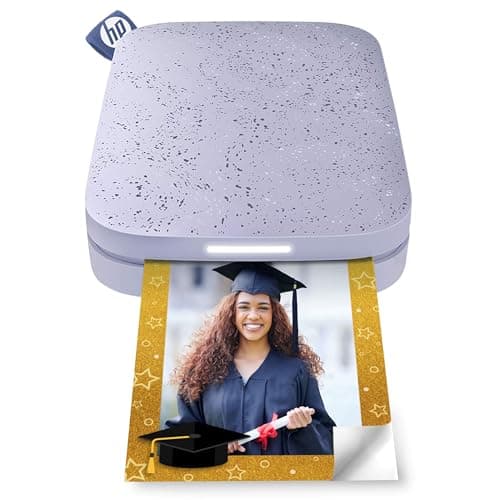Image of HP Sprocket 2x3 (5.1x7.5 cm) Instant Smartphone Photo Printer, Portable Color Wireless Mobile Printer, Zink Sticky-Back Photos, Print from App on Compatible iOS & Android Devices with Bluetooth,Purple