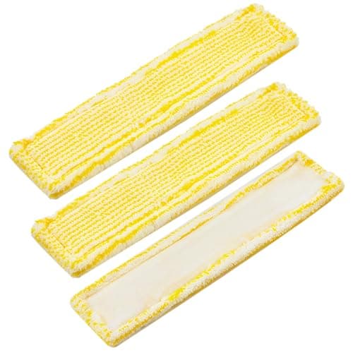Image of Aihoom 3Pcs Spray Bottle Replacement Cloths for Karcher Window Vac Cleaner, Microfibre Cleaning Pads, Compatible with Karcher WV2 WV5 WV6, Yellow Mop Covers, Accessories for Glass Cleaning