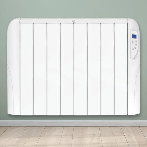 Image of Futura 2000W White Electric Radiator Heaters for Home, Bathroom Safe 24/7 Day Timer Electric Heater Lot 20 & Advanced Thermostat Control Wall Mounted Low Energy Panel Heater with Child Lock